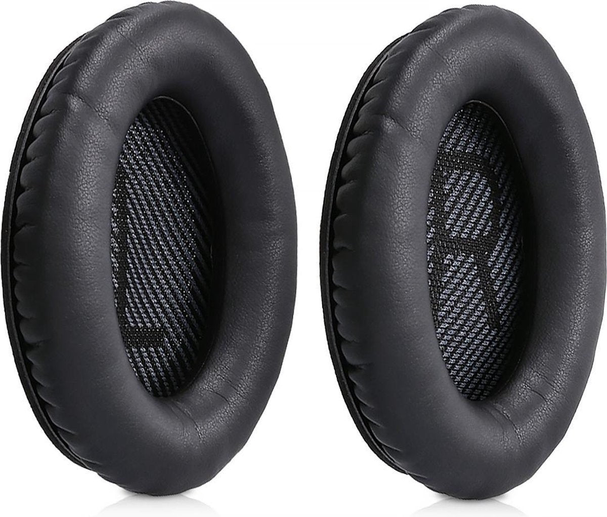kwmobile 2x oorkussens voor Bose Quietcomfort 35 / QC35 wireless II koptelefoons - imitatieleer - voor over-ear-koptelefoon - zwart