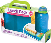 Sistema Lunch - Lunch Pack - Lunchbox 975 ml + Drinkflesje 330 ml - Blauw / Limegroen