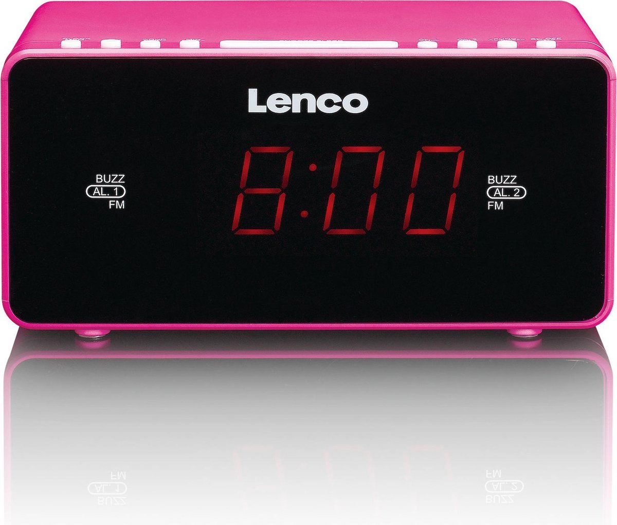 Lenco CR-510 - Wekkerradio met AUX en ingebouwde luidsprekers - Roze