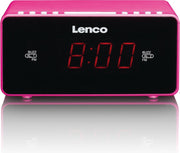 Lenco CR-510 - Wekkerradio met AUX en ingebouwde luidsprekers - Roze