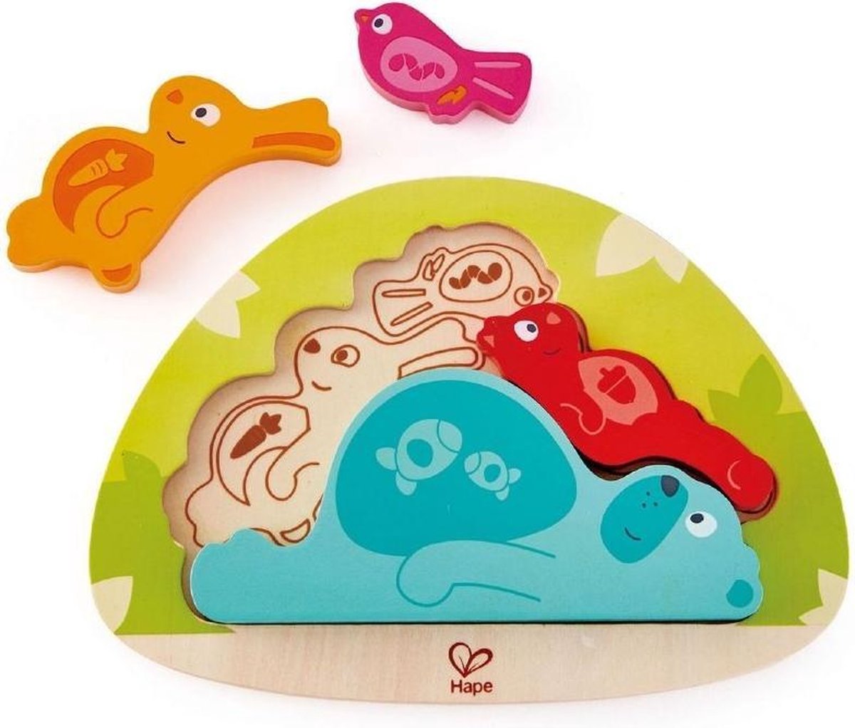 Hape Vormenpuzzel Slapende Dieren Junior Hout 4 Stukjes