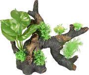 Aquarium decoratie Ariel stronk + plant - 30 x 16 x 25 cm