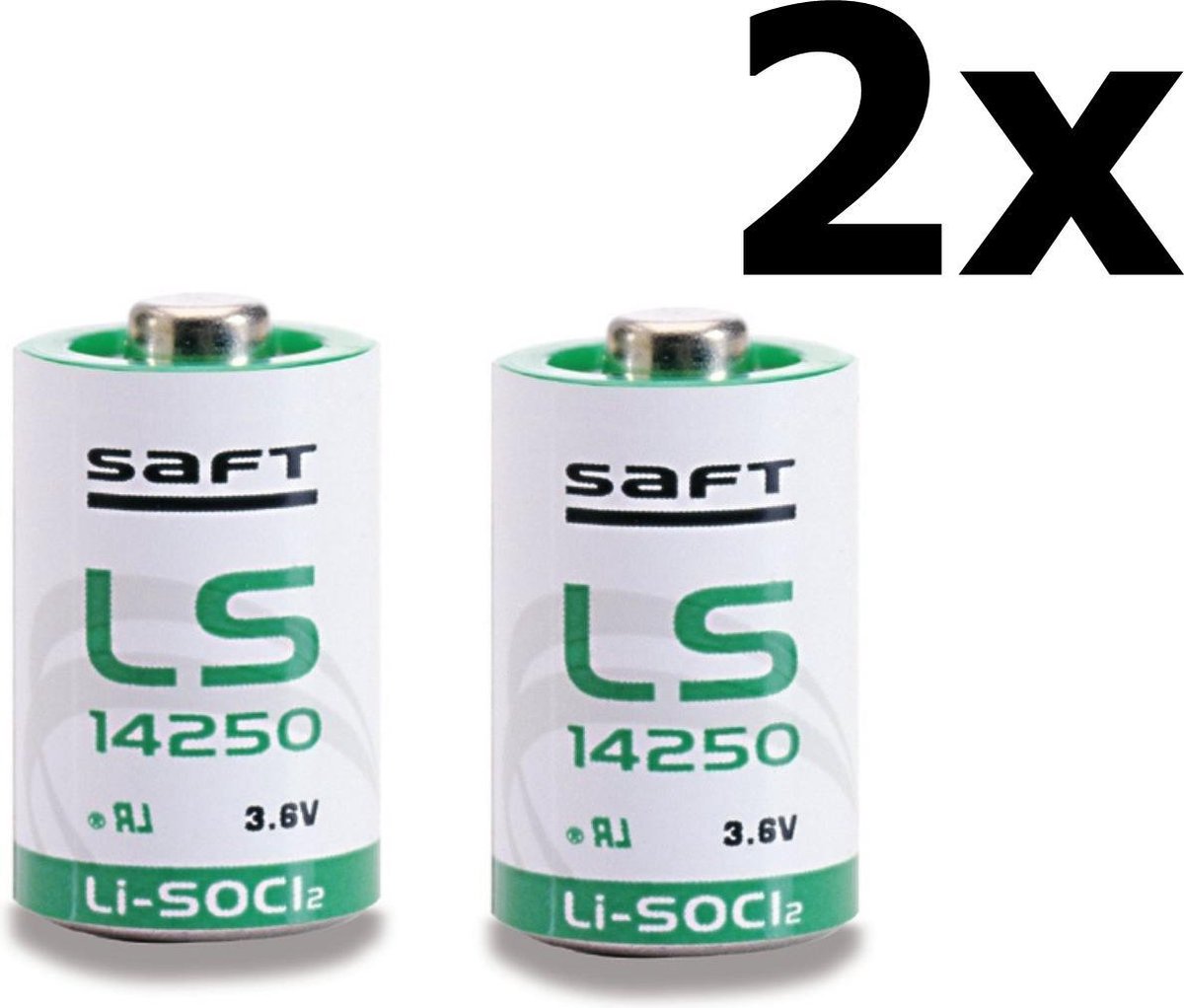 2 Stuks - SAFT LS14250 / 1/2AA Lithium batterij 3.6V