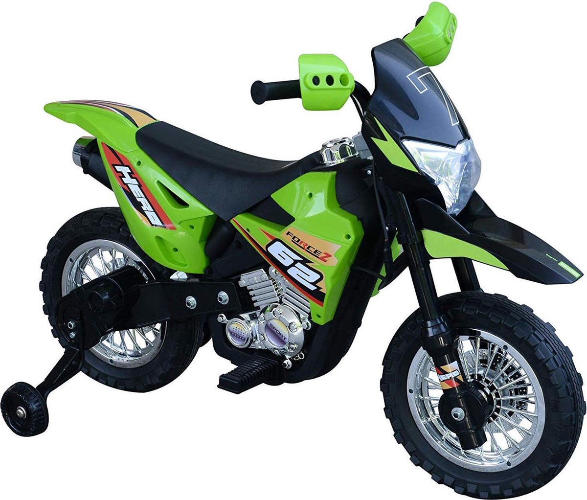 HOMCOM Elektrische kindermotor zwart/groen 3 tot 8 jaar