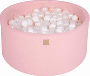 Ronde Ballenbak set incl 300 ballen 90x40cm - Licht Roze: Wit