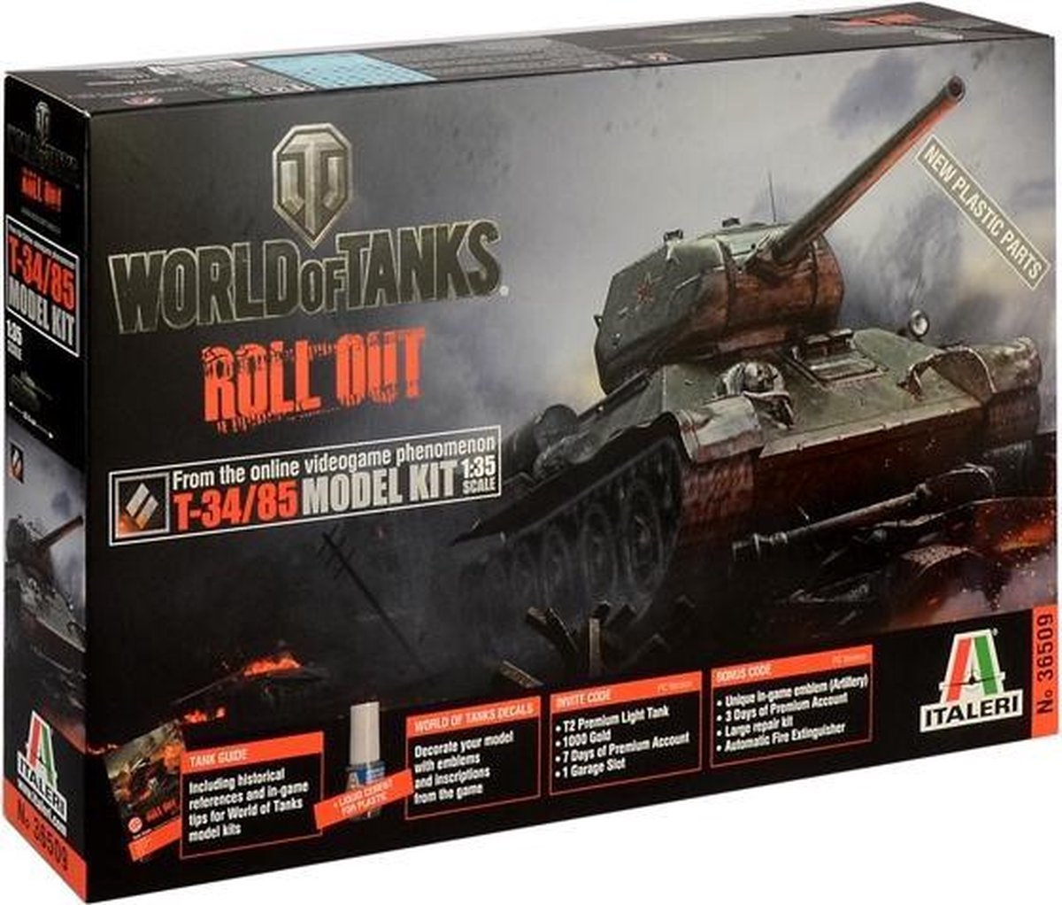 Italeri - T34/85 World Of Tanks Series 1:35 (1/19) * (Ita36509)