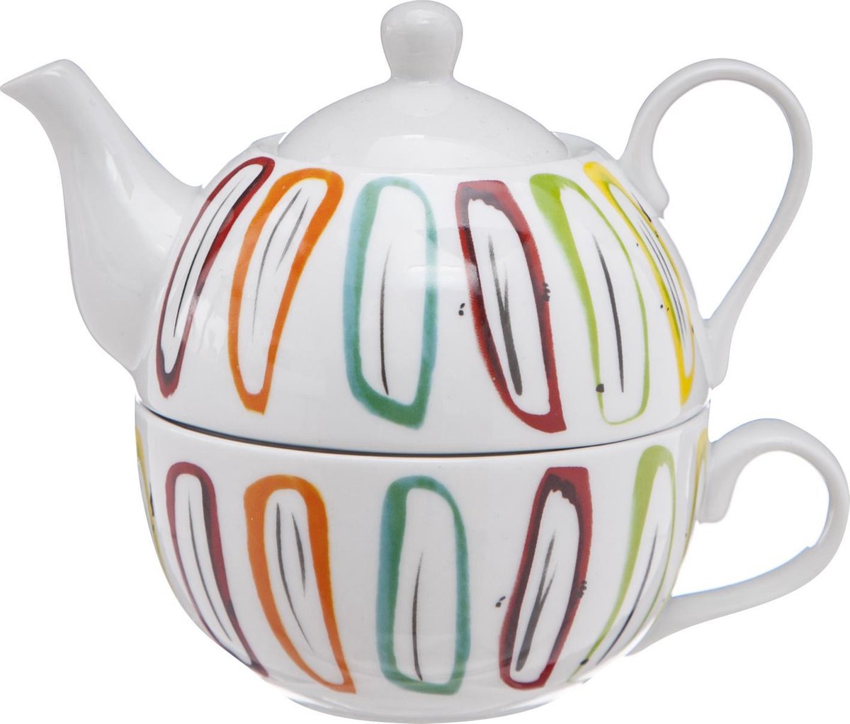Cosy & Trendy Theepot Met Kopje - Ø 11 cm x 14 cm - 38 cl-30 cl - Deco