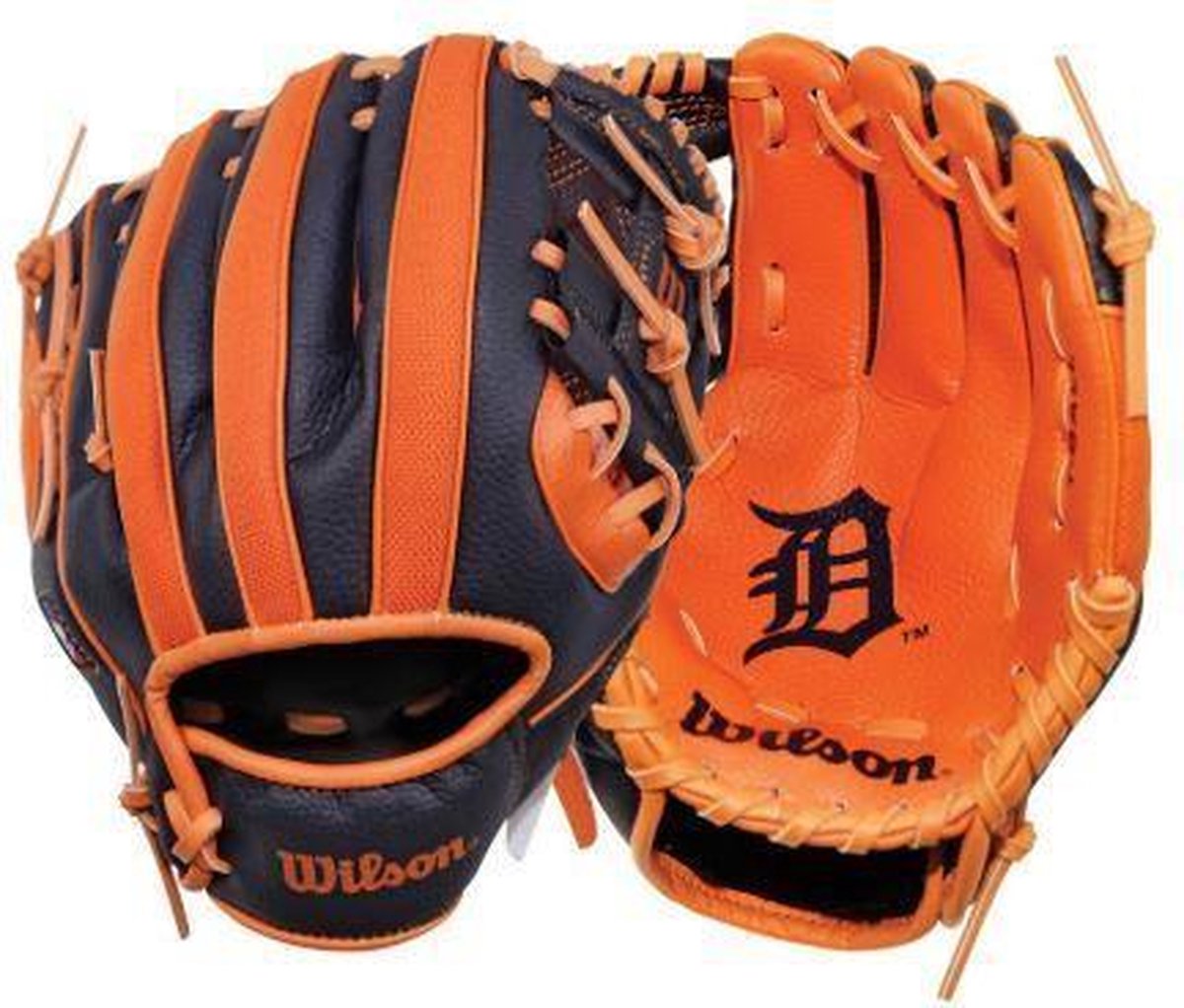 Wilson WTA02RB16 Jeugd Honkbalhanschoen 10 Inch MLB Team Tigers - Linkshandig vangen