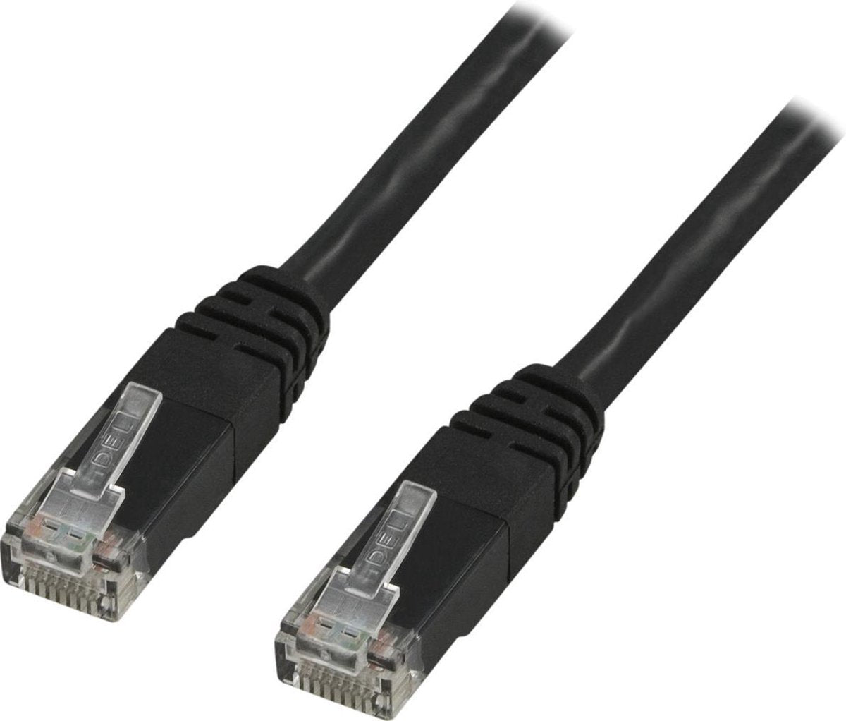 DELTACO TP-610S Cat6 U/UTP Netwerkkabel LSZH - Zwart - 10 meter