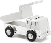 Zilverstad spaarpot truck met NAAMGRAVURE