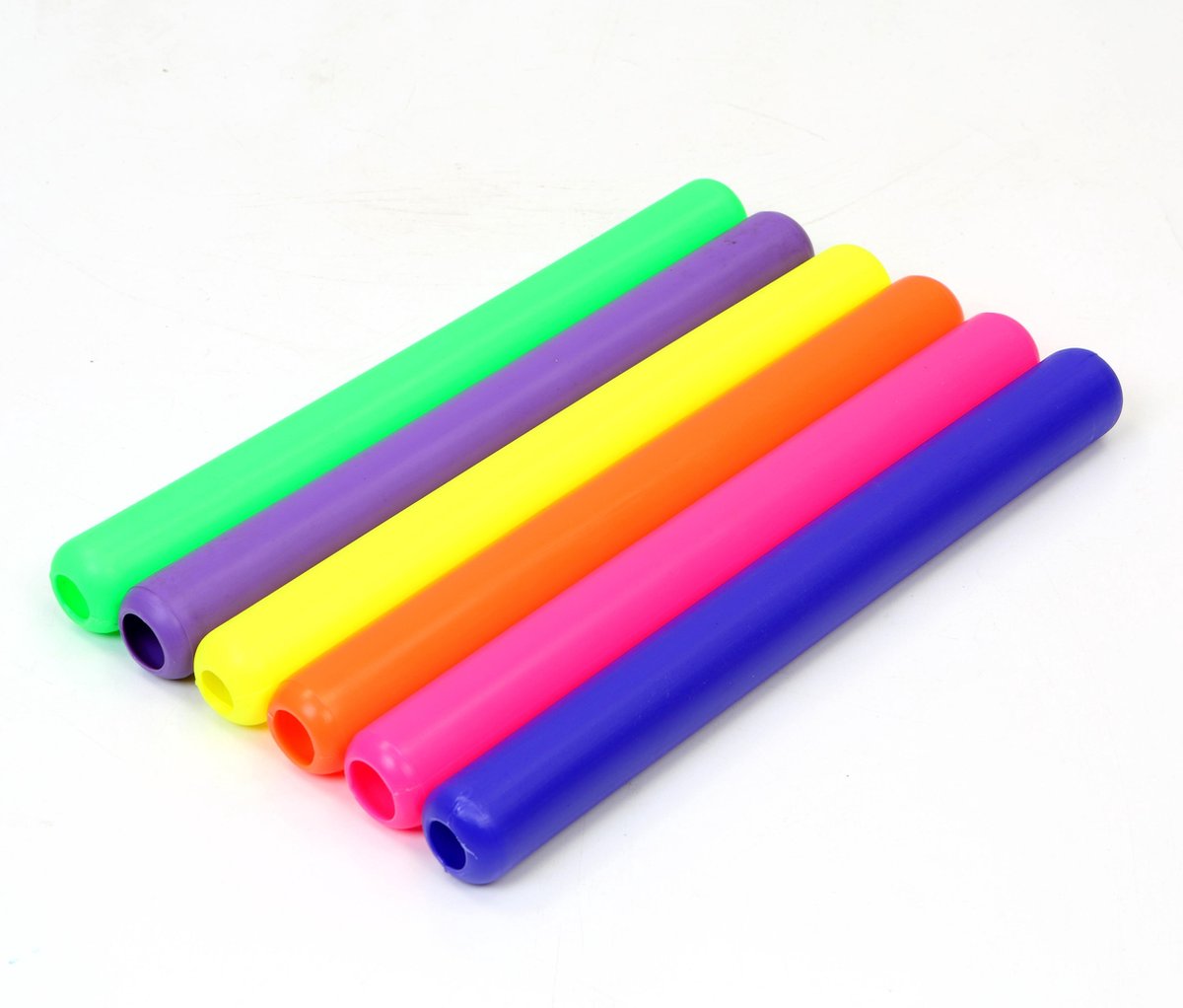 Estafette stokken set 6 stuks Gekleurd 30 cm | Relay | Atletiek