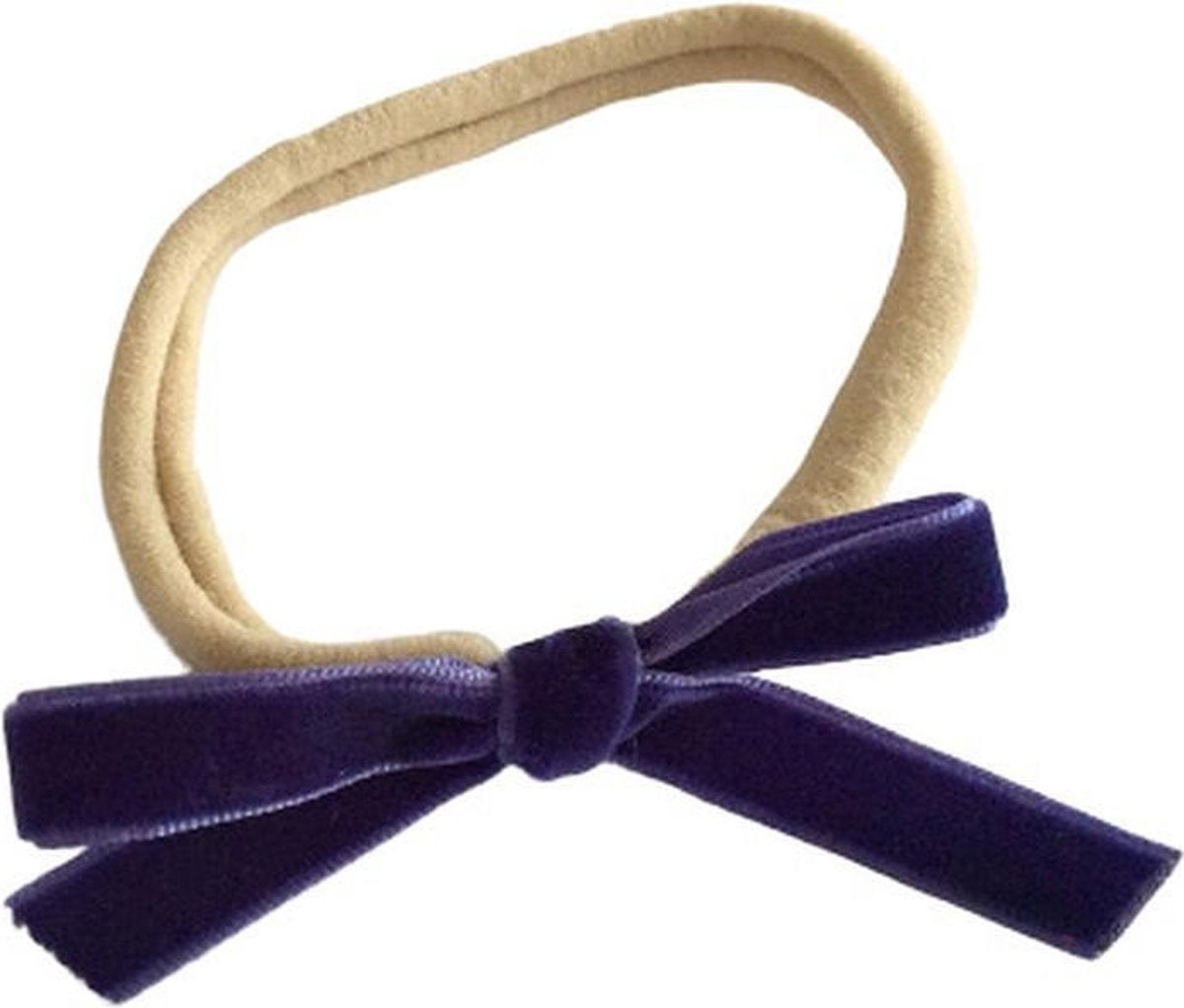 Haarband Baby met Fluwelen Strikje - Baby Hoofdband - Haaraccessoire Baby met Fluwelen Strikje - Paars