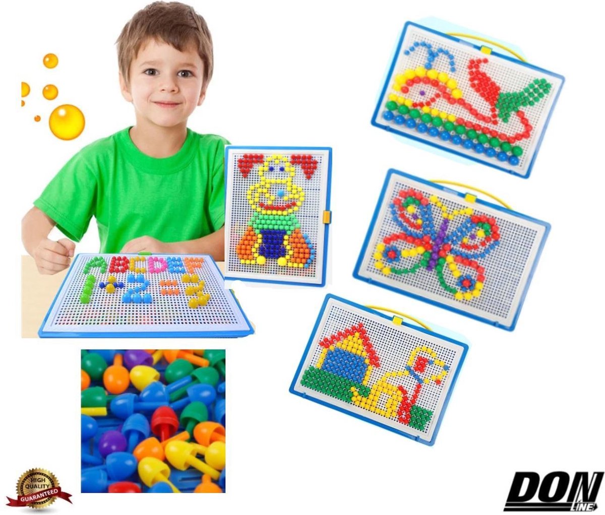 Educatief Speelgoed Mozaïeksets Mushroom Nail Puzzle Button Art Speelgoed Creatief - Draagbaar voor Jongens of meisjes Verjaardagscadeaus of Feestartikelen / 3D-puzzels Educatief Speelgoed Paddenstoel Sierstenen - Unisex 3 - 14 jaar