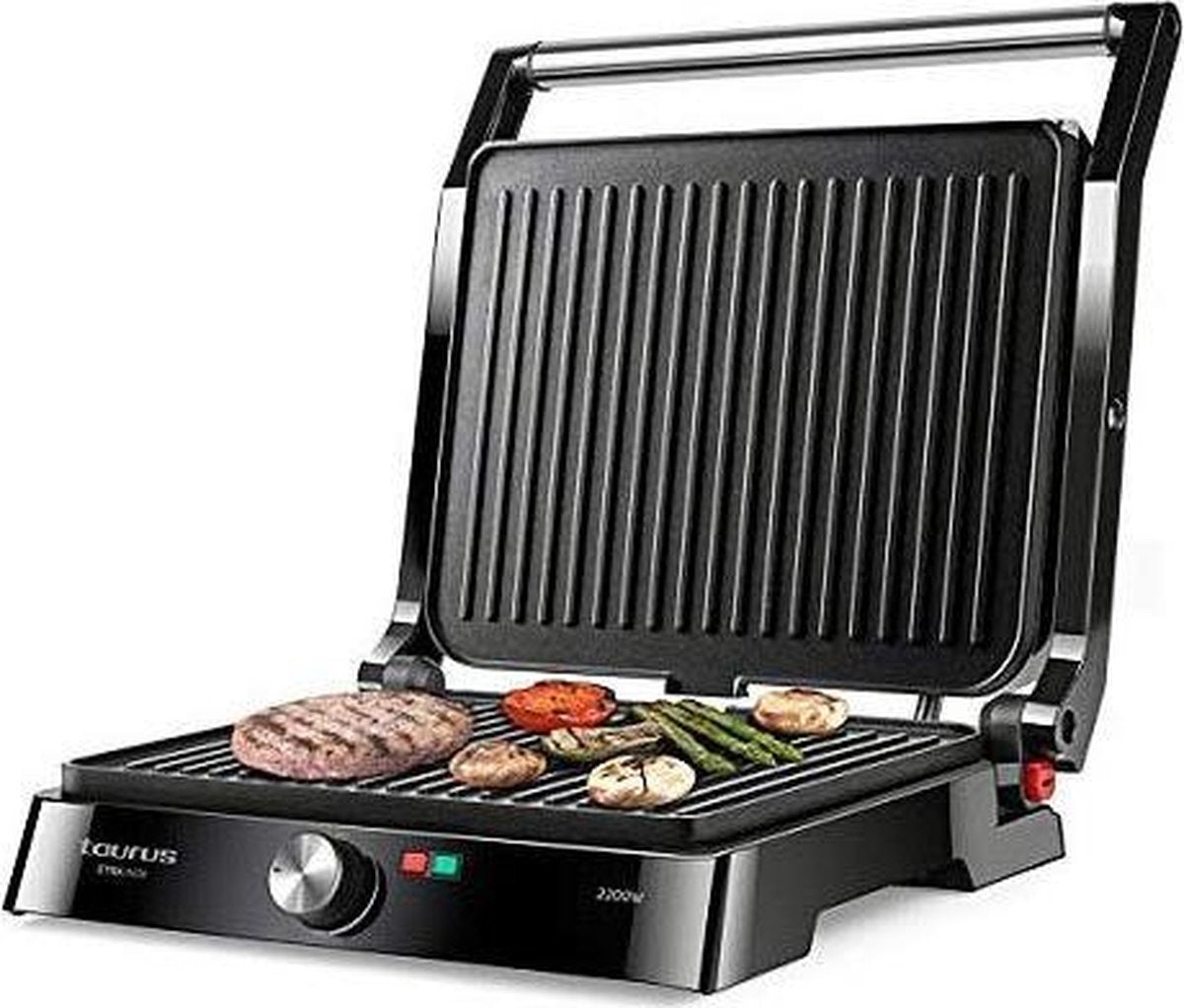 TAURUS ETNA INOX duurzame full open contact grill + tosti ijzer 2200 W
