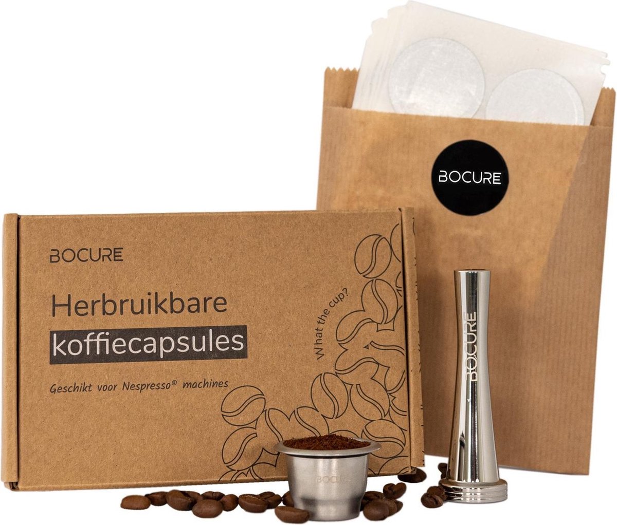 BOCURE herbruikbare koffiecapsules voor Nespresso - set | 1 cup
