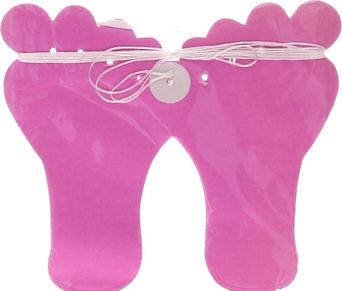 slinger met baby voetjes roze ca 3 meter lang - baby shower - baby meisje