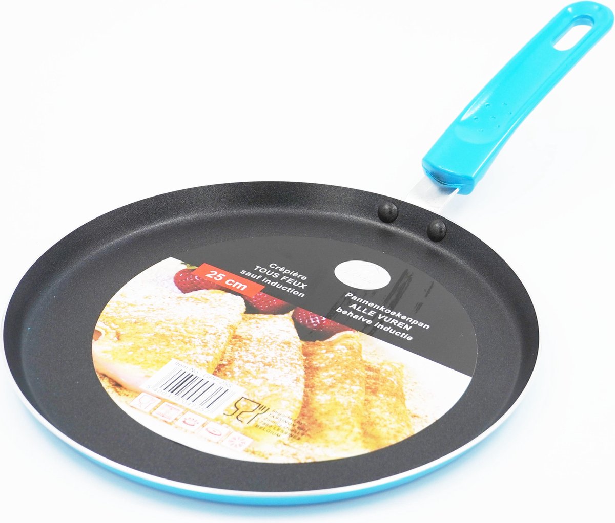YILTEX – Pannenkoekenpan / Pannenkoekenpan Alle vuren + Inductie / Koekenpan / Koekenpan Alle vuren + Inductie – Ø25cm - Blauw