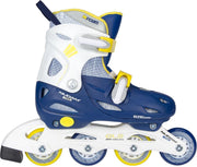 Nijdam Junior Inlineskates Jongens Verstelbaar - Hardboot - Navy Seal - Marine/Geel - 29-32