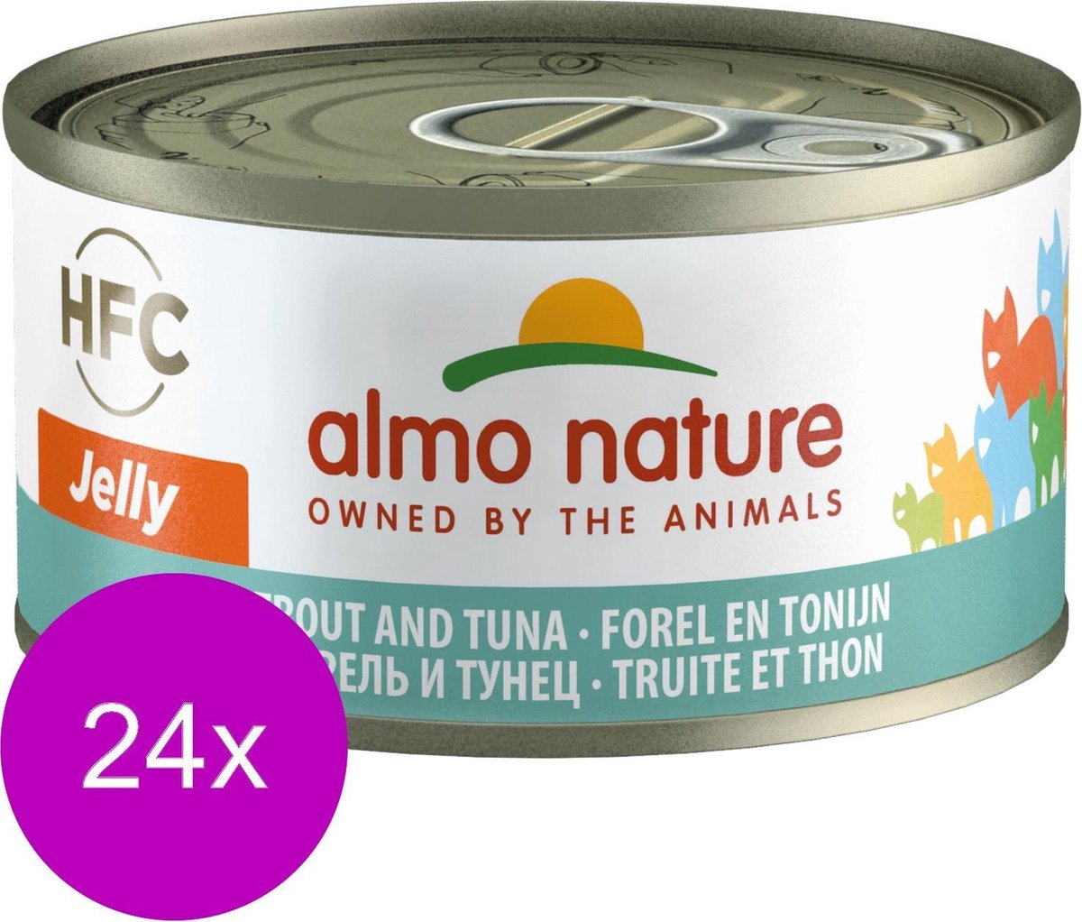 Almo Nature  Natvoer Katten - HFC Jelly - Forel & Tonijn 24 x 70g