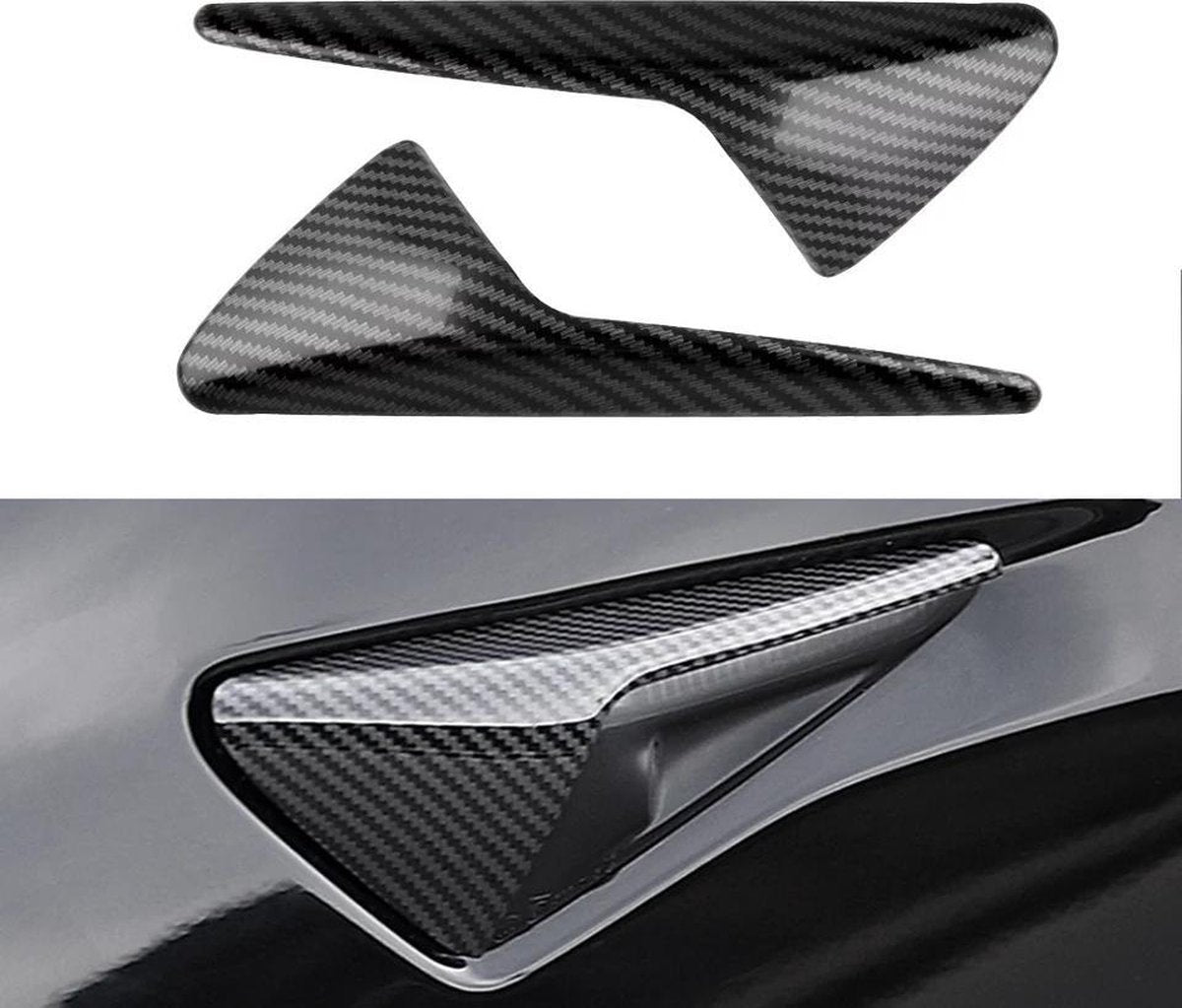 Tesla Model 3 S X Carbon Camera Cover Set Zijkant Auto Accessoires Styling Nederland en België