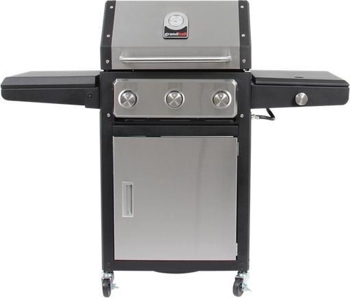 Grandhall Xenon 3 Burner Gasbarbecue - RVS - Zwart