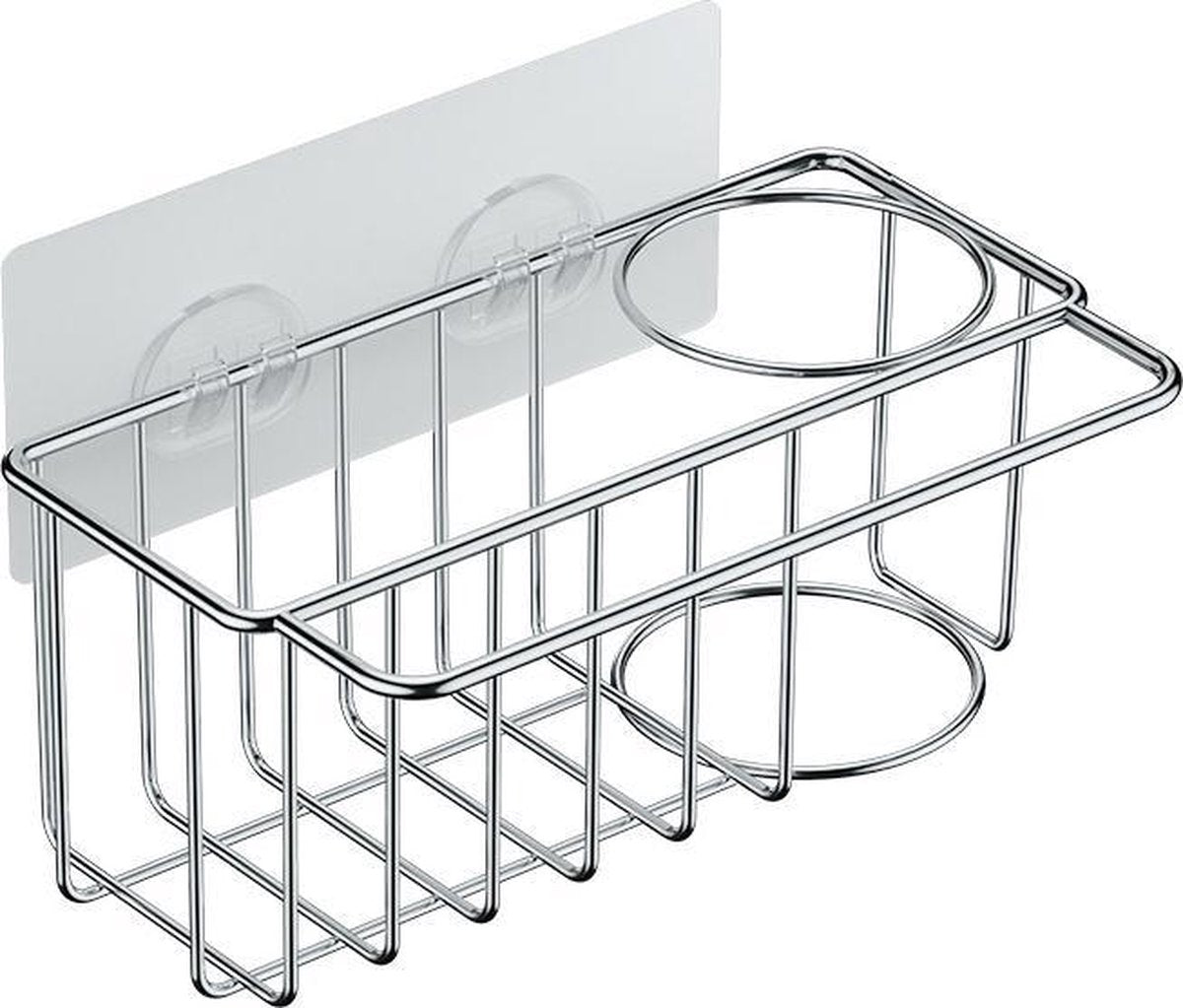 RSQUAD® - Keuken Gootsteen Organizer - Sponshouder - Gootsteenhouder - Opbergmand Keuken - RVS Zilver