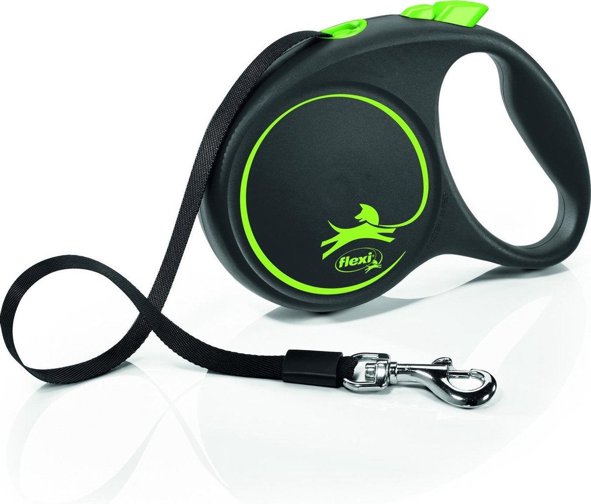 Flexi Rollijn Black Design Tape Groen