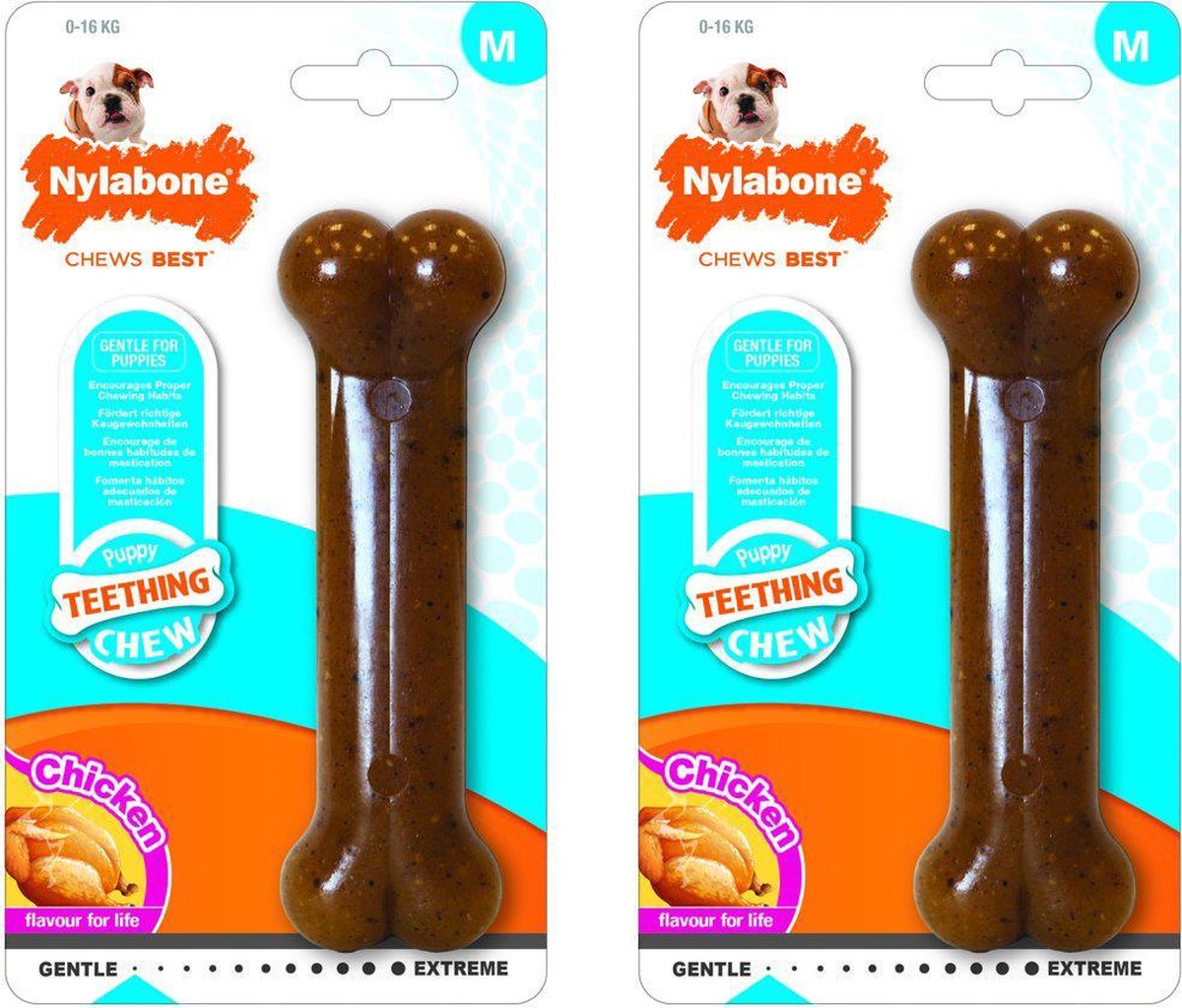 Nylabone Puppy Chew Kipsmaak -2 verpakkingen TOT 16 KG