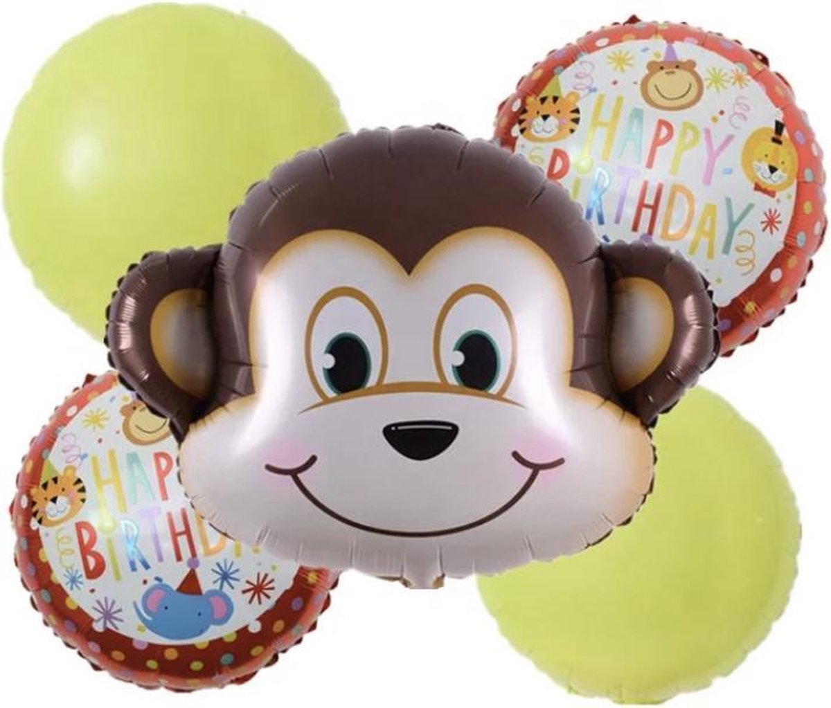 Aap-Folie-Ballonnen-Set(5Stuks) 1 + 1 gratis