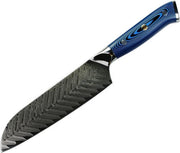Damascus Mes - Professioneel - Santoku mes - 30cm - Damast staal - Japans mes - Damast mes - 67 Lagen - Vlijscherm - Keukenmes - Chef - 7 inch