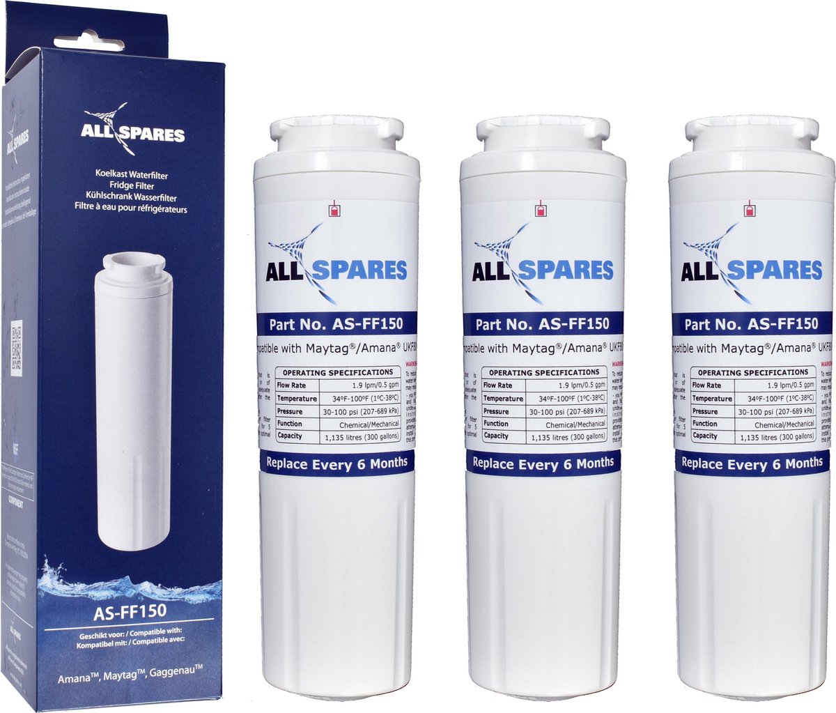 Whirlpool UKF8001 Waterfilter - Koelkast Waterfilter van AllSpares - 3 Waterfilters