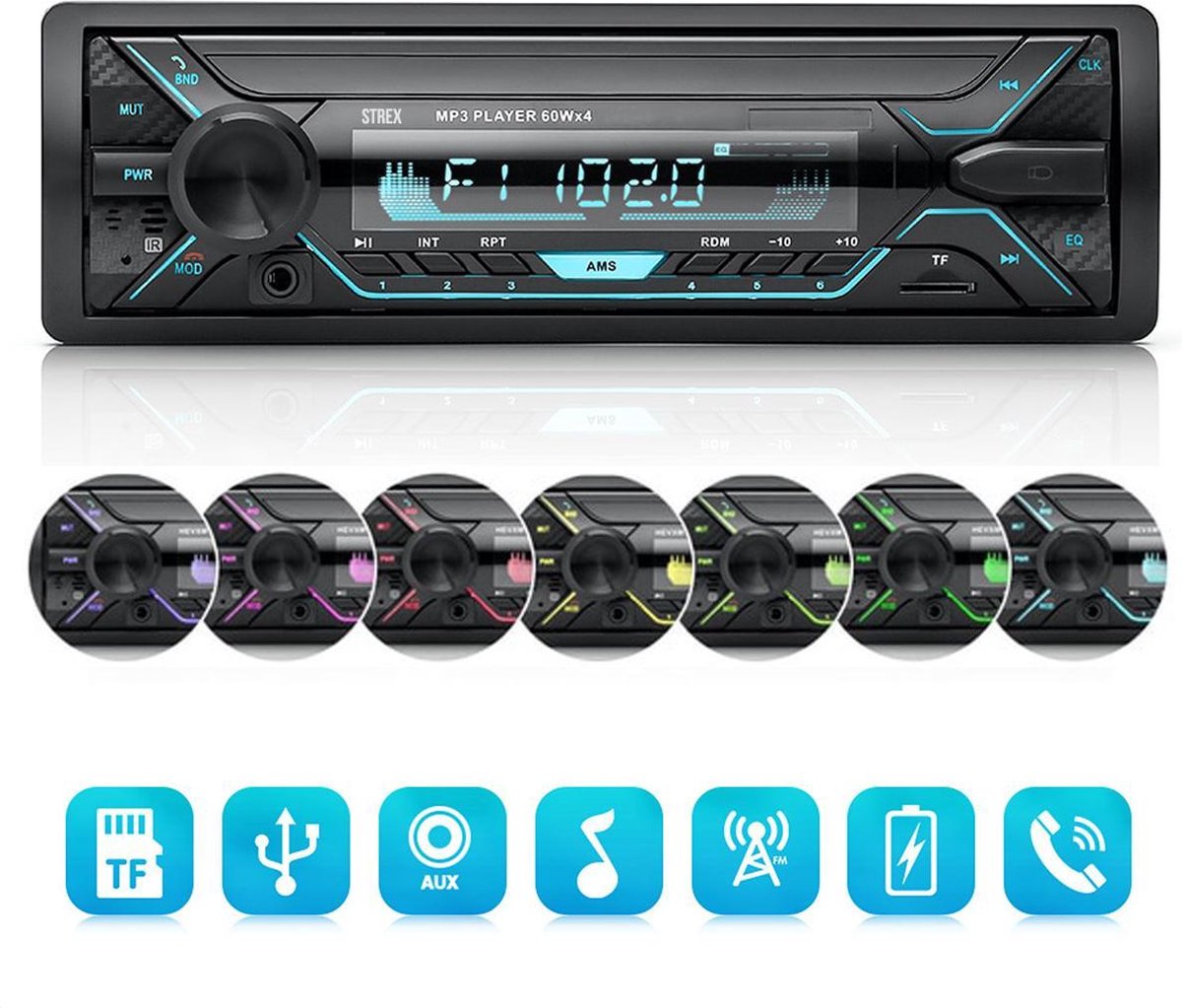Autoradio | Alle auto's | BLUETOOTH  USB SD AUX | Stuurbediening | Enkel din  Auto Radio |