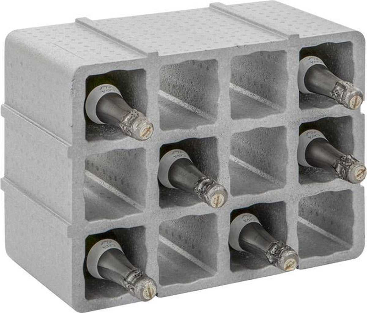 Flessenrek of wijnrek van polystyreen voor 12 flessen