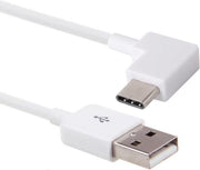 Coretek USB-C haaks naar USB-A kabel - USB2.0 - tot 1A / wit - 1 meter