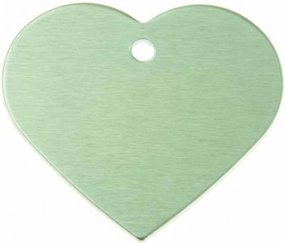 Hondenpenning Hart Groot groen | 1 zijde graveren | 38x32 mm | Anod.Alu.