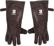 BBQ Leren Handschoenen Donker Bruin | Barbecue Lederen Handschoen | BBQ Handschoenen – Extra groot voor betere bescherming | Gevoerd |