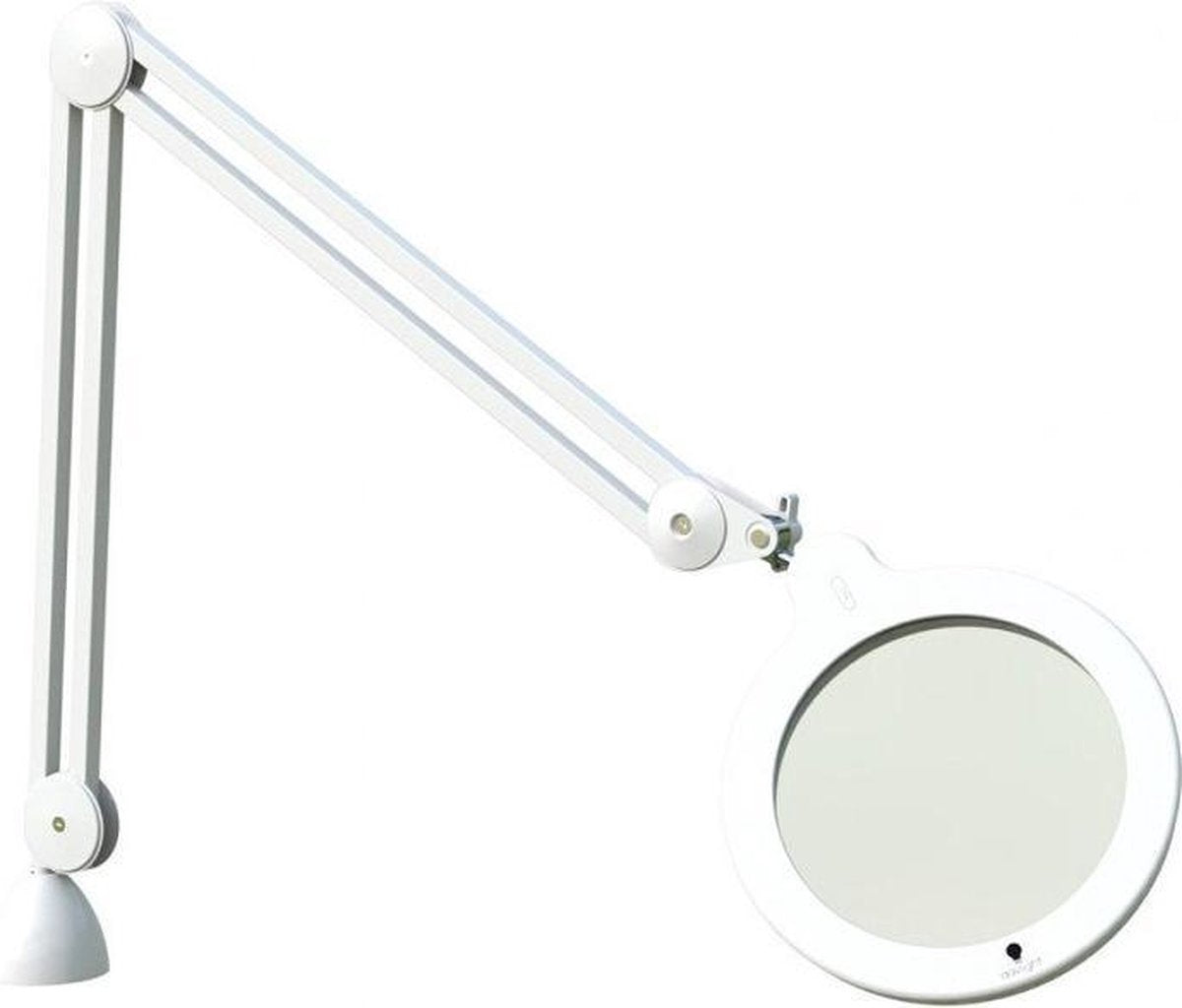 Daylight Loeplamp met LED Verlichting - Vergrootglas op Standaard - Loupelamp LED Pedicure - Vergroting 1.75x (3 Dioptrie) - Flexibele Arm - Incl. Tafelklem - Dimmer voor lamp - Wit