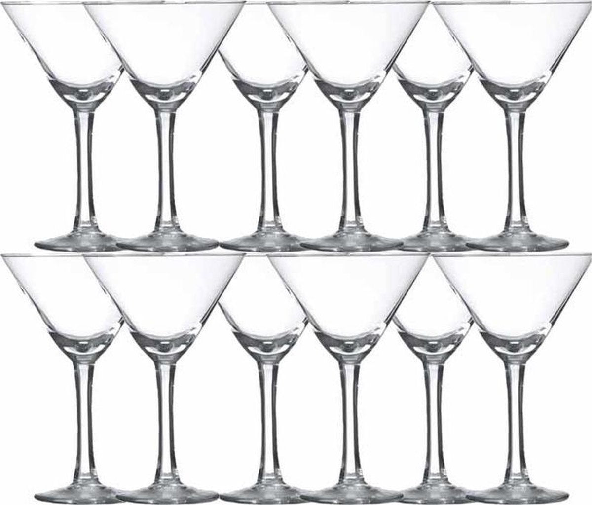 12x Cocktail/martini glazen transparant 190 ml Specials serie - 19 cl - Cocktail glazen - Cocktails drinken - Cocktailglazen van glas