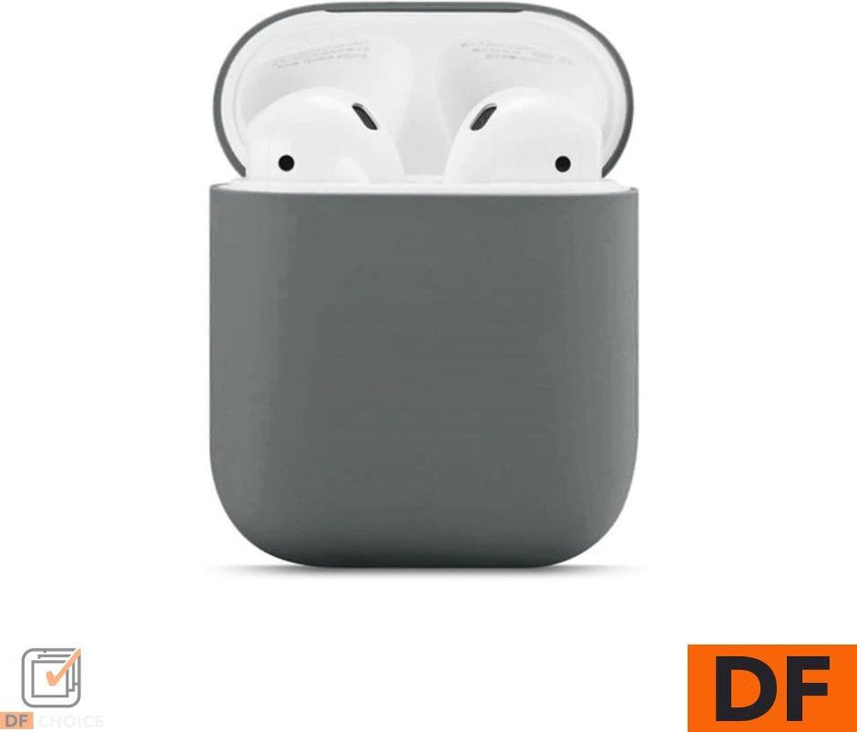 Airpods Siliconen Beschermhoes - Mat Grijs  | Airpods 1 / 2