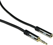 ACT - Verlengkabel voor audio - stereo ministekker (V) naar stereo ministekker (M) - 3 m - beschermd - zwart - gevormd