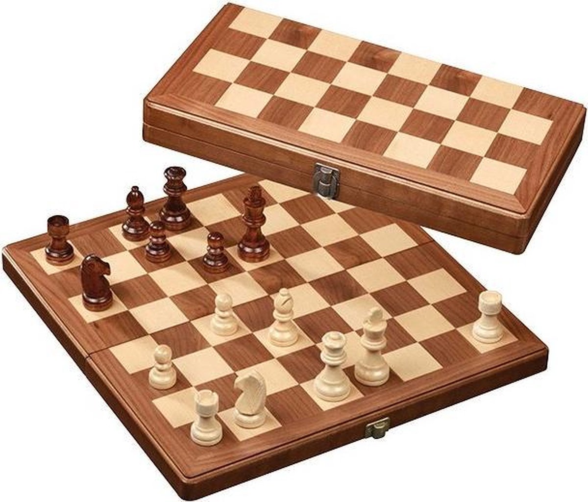 Schaak Kassette Walnoot Medium Veld 33 mm