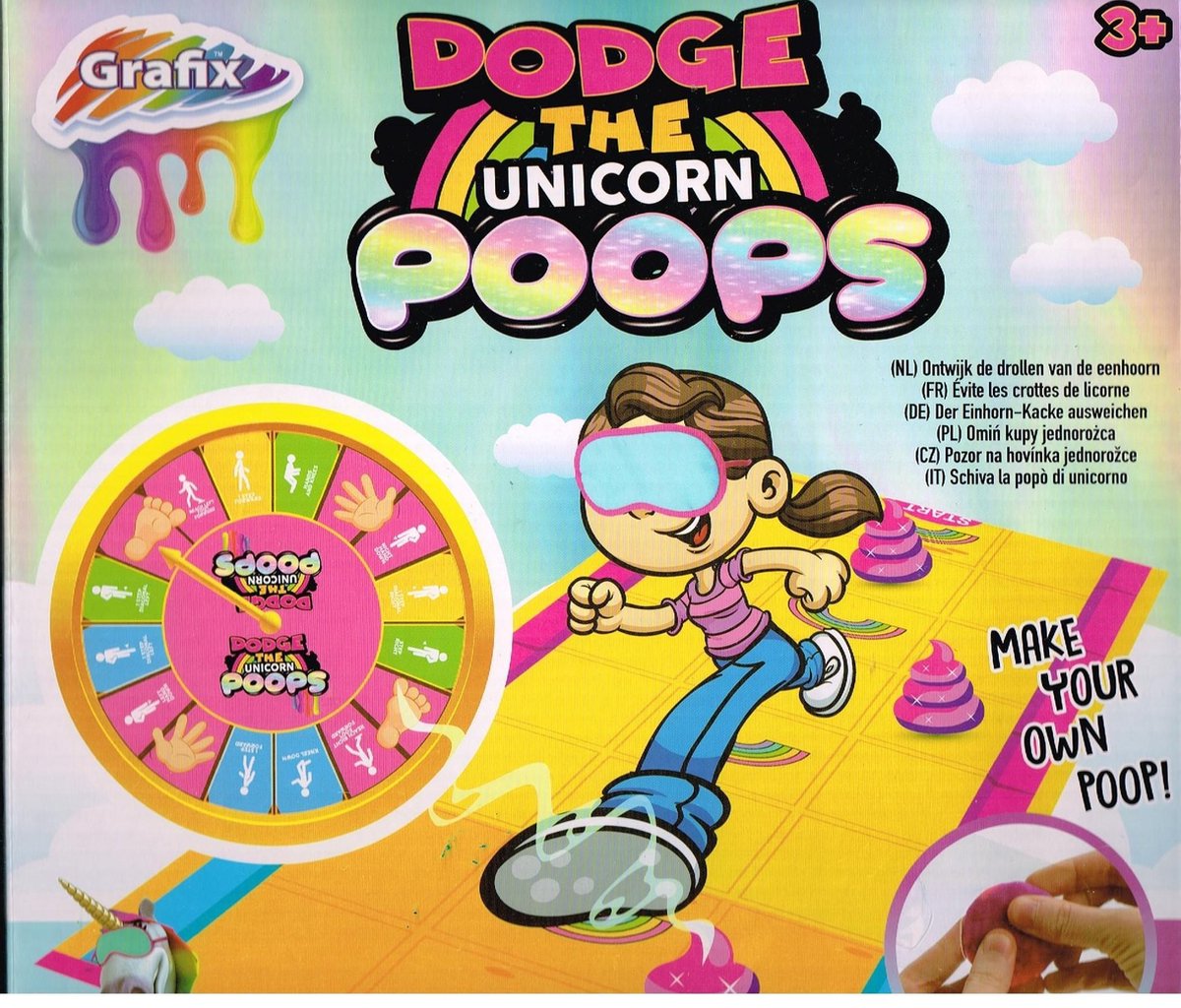 bordspel Ontwijk De Eenhoornpoep Spel - Multicolor - 25 x 5 x 25 cm vanaf 3 jaar / afmeting 60x149 cm