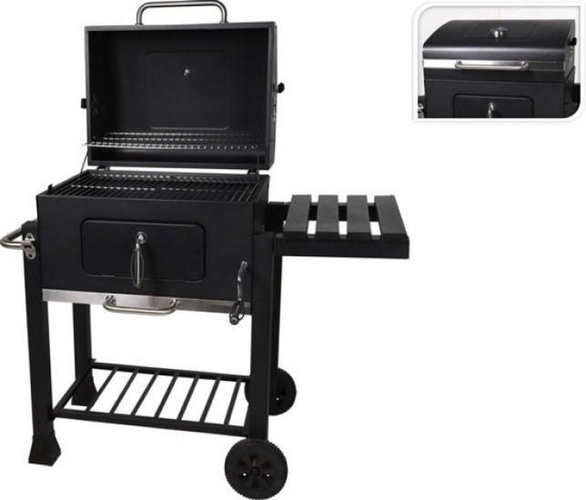 Houtskool BBQ - mat zwart