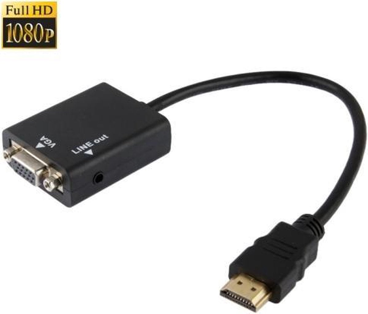 Snelle Full HD Displayport male naar HDMI female Adapter Kabel | Zwart / Black 20cm