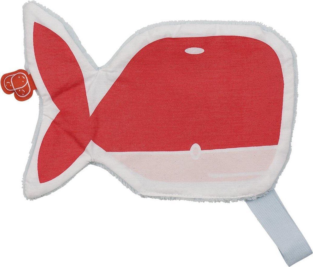 Pericles Knuffeldoekje Oceaan 22 Cm Grijs/rood