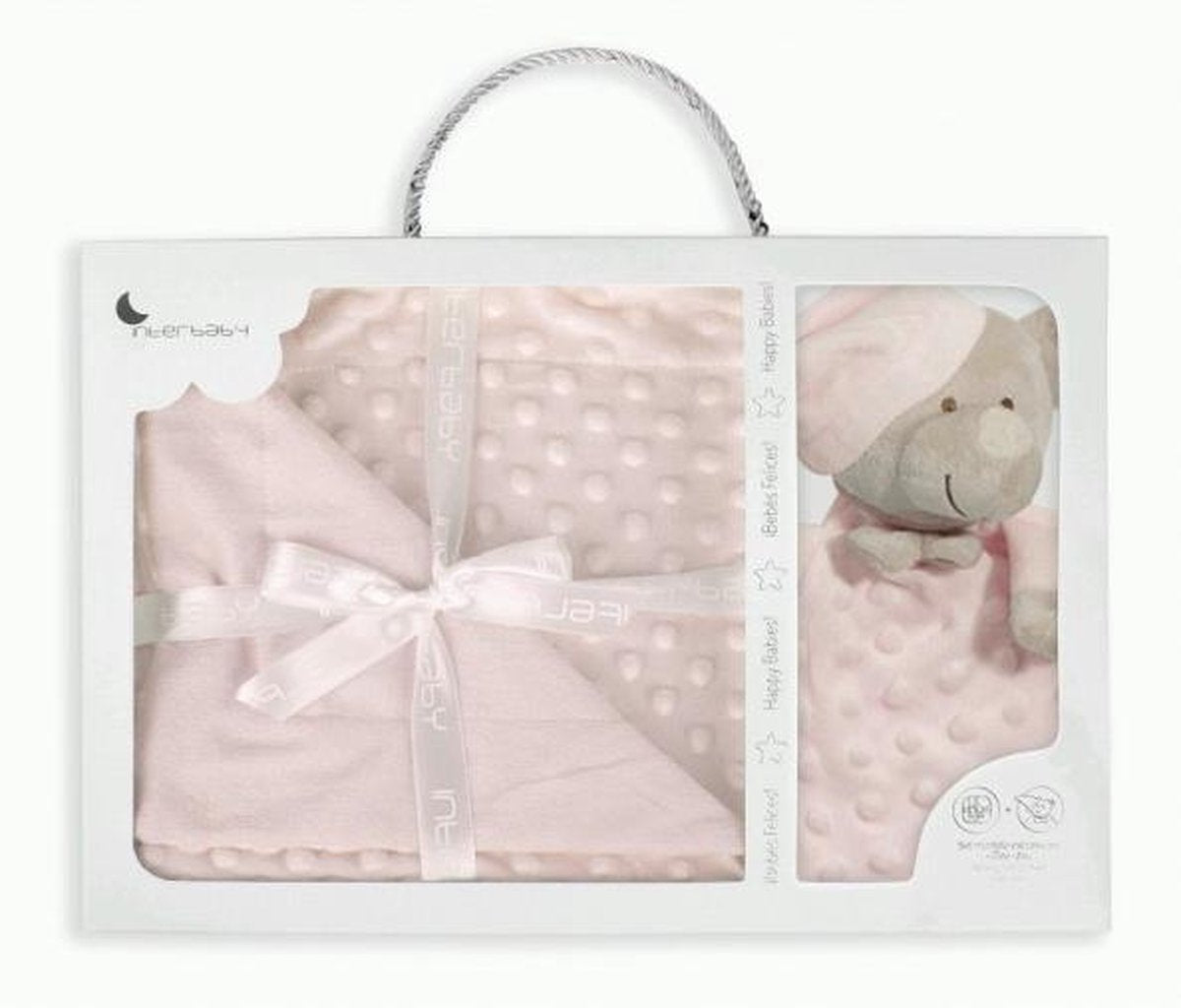 Babydeken roze - knuffeldoek - kraamcadeau - baby giftset - Interbaby - zacht babydeken