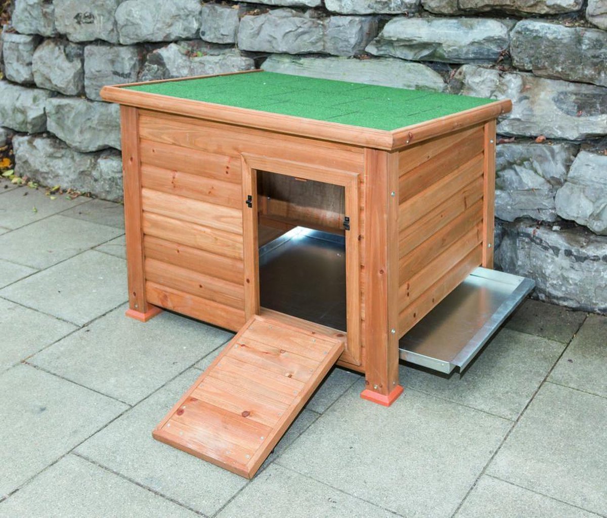 Hoogkwaliteit eendenhok met bak "pijnboom hout" (93*73*67cm) - eendennest