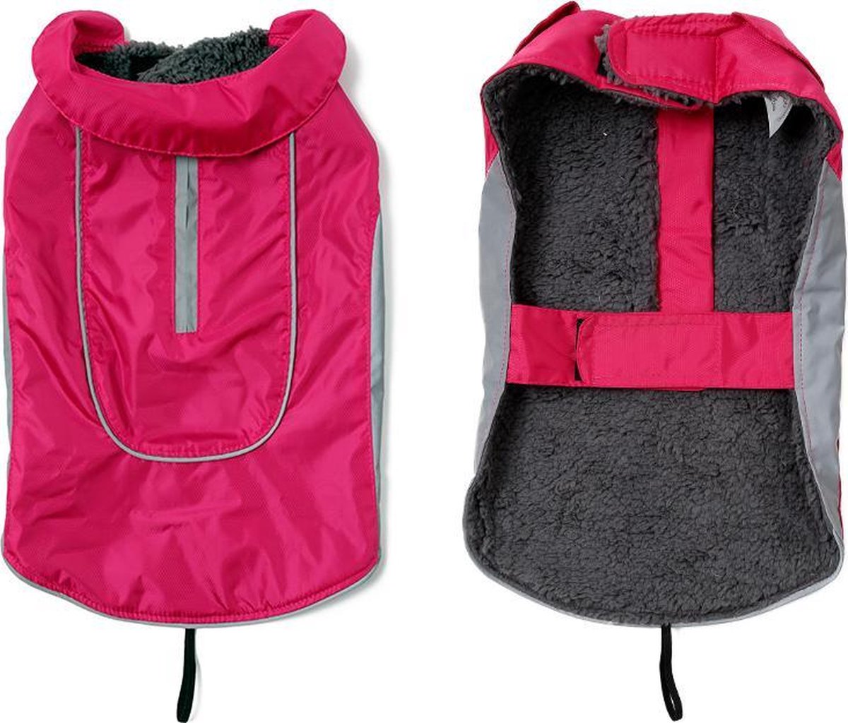 Warm sportief waterafstotend hondenjasje met reflector - ROZE - 3EXTRA LARGE (XXXL)