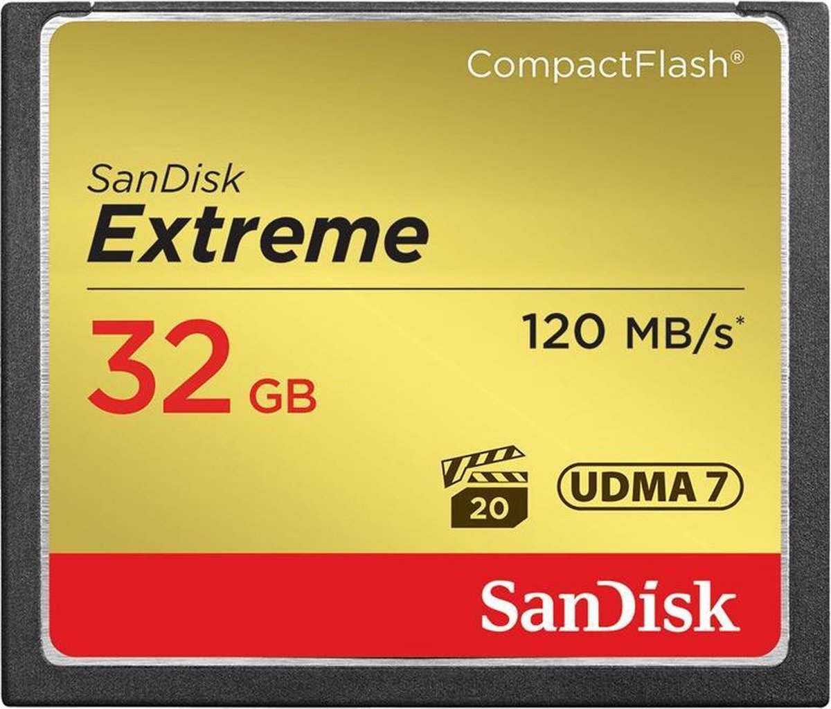 Sandisk Extreme CompactFlash kaart 32 GB