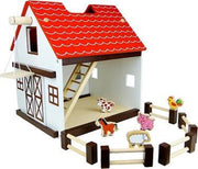 Houten Boerderij Playwood Wit-Rood